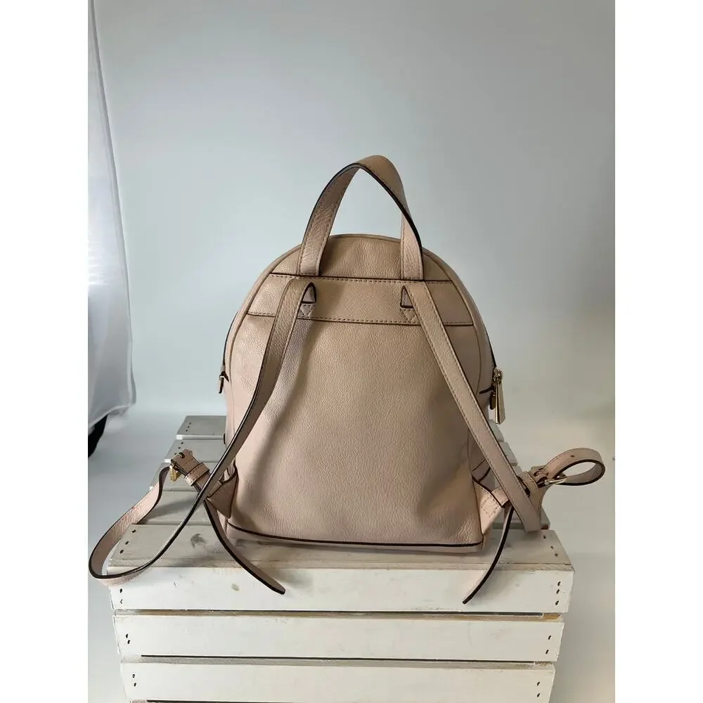 MICHAEL KORS, LARGE LIGHT PINK PEBBLED LEATHER BACKPACK